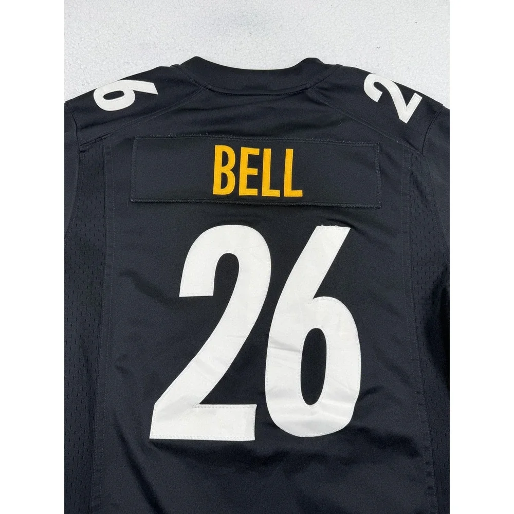 Pittsburgh Steelers Football Jersey Mens Medium Black NFL Nike Bell 26 On Field